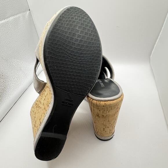 Stuart Weitzman Ultra High Cork Gray Suede Wedges Size 6. Made In Spain Sexy - Picture 15 of 16